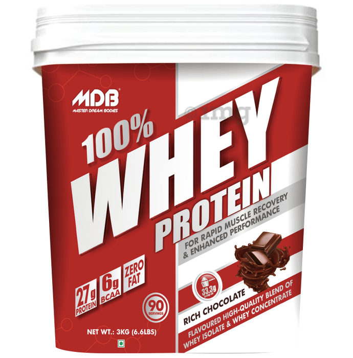 MDB Master Dream Bodies 100% Whey Protein Powder Rich Chocolate