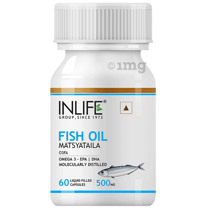 Inlife Fish Oil Capsule Omega 3 500mg | With EPA & DHA | For Heart Health