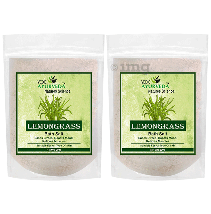 Vedic Ayurveda Natures Science Bath Salt for All Type of Skin (200gm Each) Lemongrass