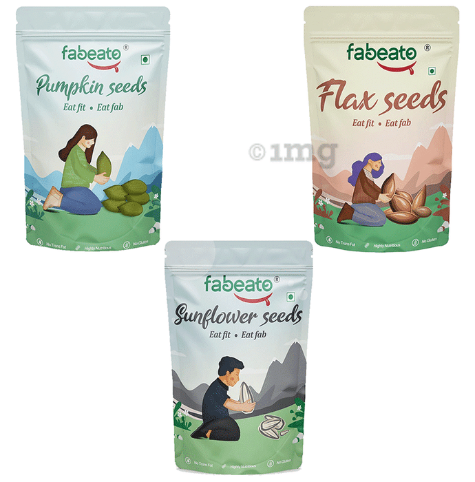 Fabeato Combo Pack of Sunflower Seed, Flax Seed ( 250gm Each) & Pumpkin Seed (200gm)