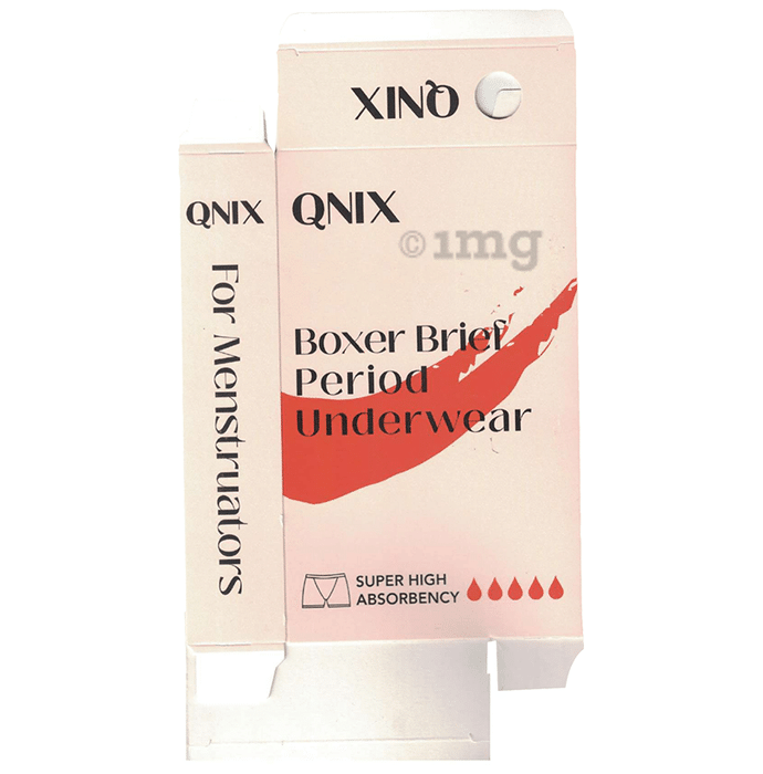 QNIX Boxer Brief Period Underwear Black Medium