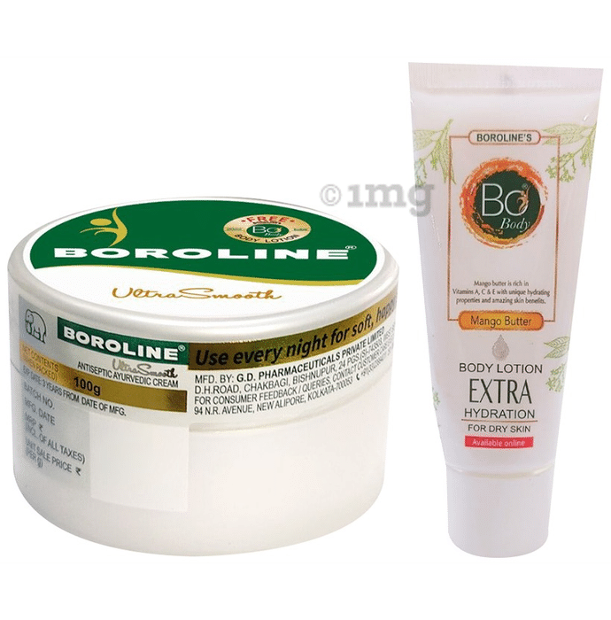 Boroline Ultra Smooth Cream | Moisturises, Heals, Protects & Promotes Skin Health BO Extra Hydration Body Lotion 20ml Free