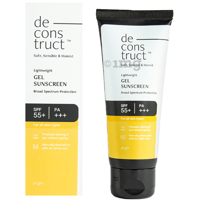 Deconstruct Lightweight Gel Sunscreen Gel SPF 55+ PA++++ Buy tube of 50 gm Gel at best price in