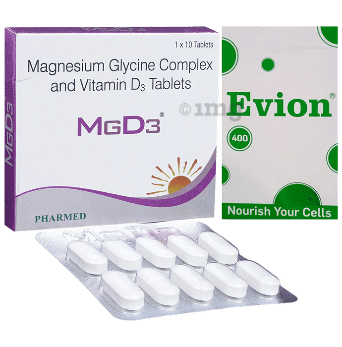 Combo Pack of Evion 400mg Capsule (20) & MGD3 Tablet (10)