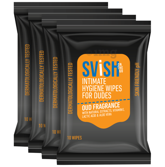 Svish On The Go Intimate Wipes for Dudes with Skin Friendly pH (10 Each)