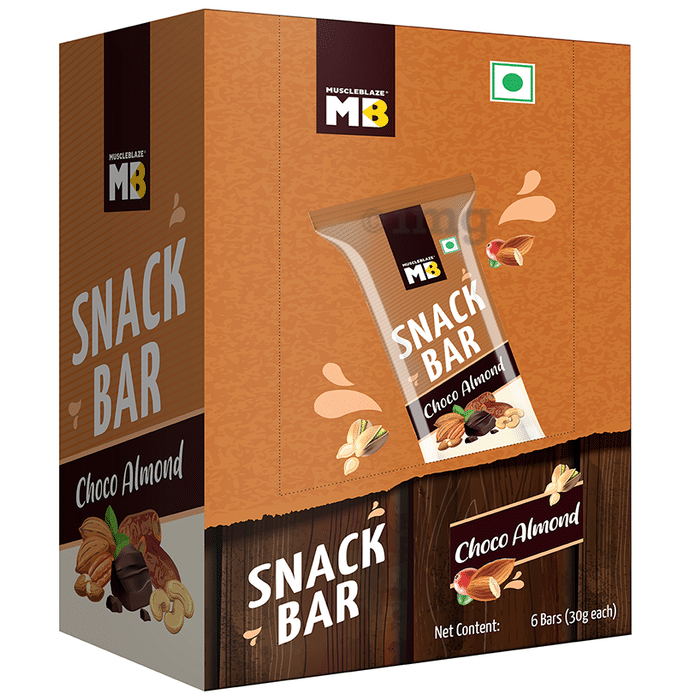 MuscleBlaze Snack Bar (30gm Each) Choco Almond