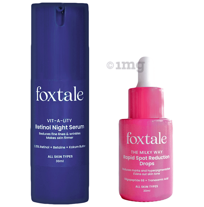 Foxtale Rapid Spot Reduction Drops (30 ml) + Retinol Night Serum (30 ml)