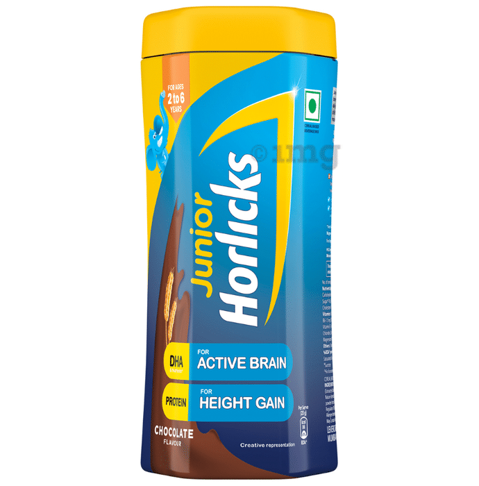 Horlicks Junior Health and Nutrition Drink | For Kids' Active Brain & Height Gain | Flavour Chocolate