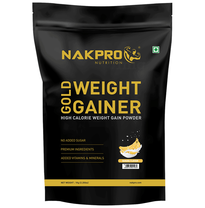 Nakpro Nutrition Gold Weight Gainer Powder Banana