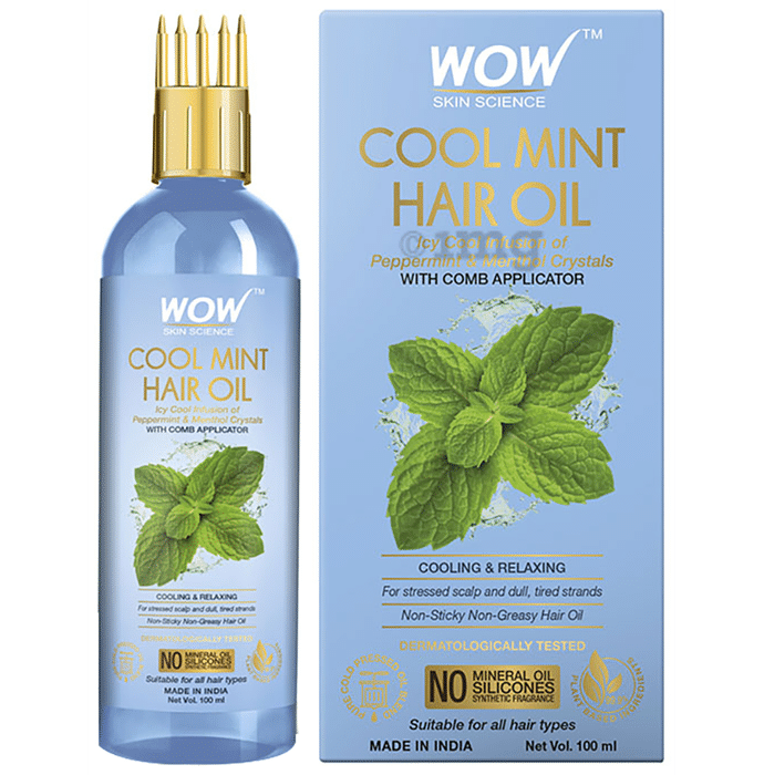 WOW Skin Science Cool Mint Hair Oil with Comb Applicator