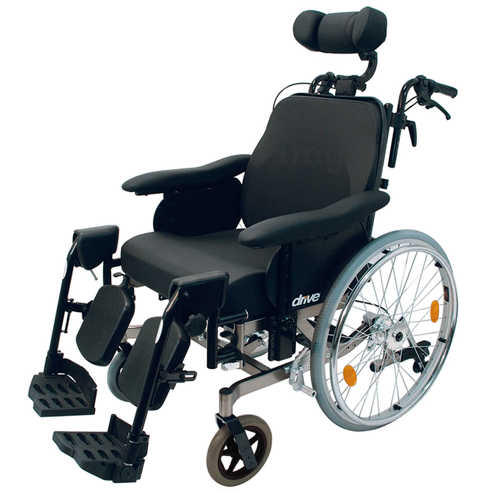 Drive Devilbiss Healthcare Multifunction Aluminium Multitec Wheelchair with Drum Brake Seat Width 44cm Black & Grey