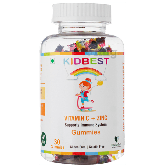 HealthBest Kidbest Vitamin C + Zinc Supports Immunity System Gummies