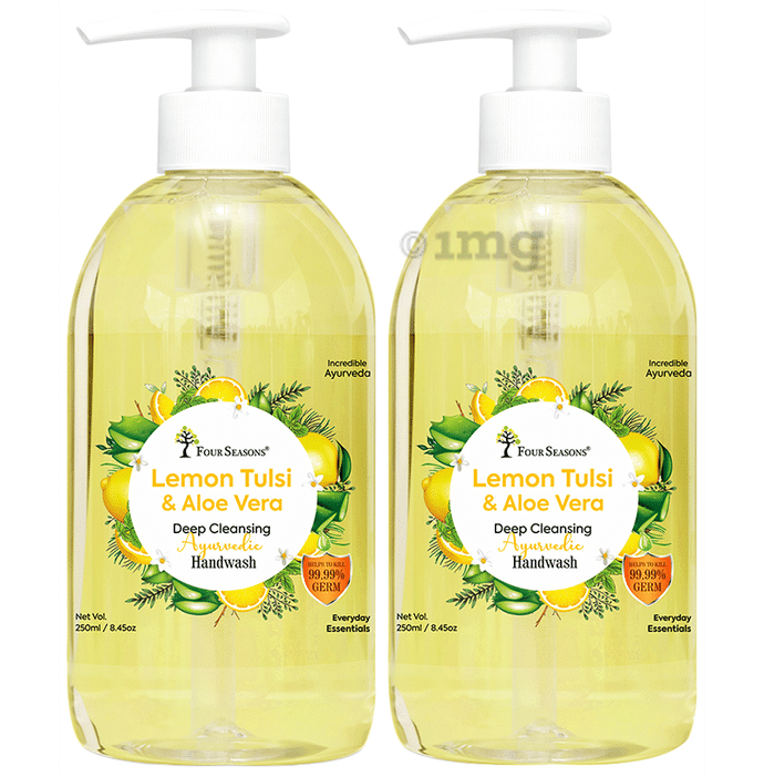 Four Seasons Deep Cleansing Ayurvedic Handwash (250ml Each) Lemon, Tulsi & Aloe Vera