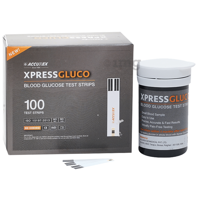 Accurex Xpress Gluco Blood Test Strip