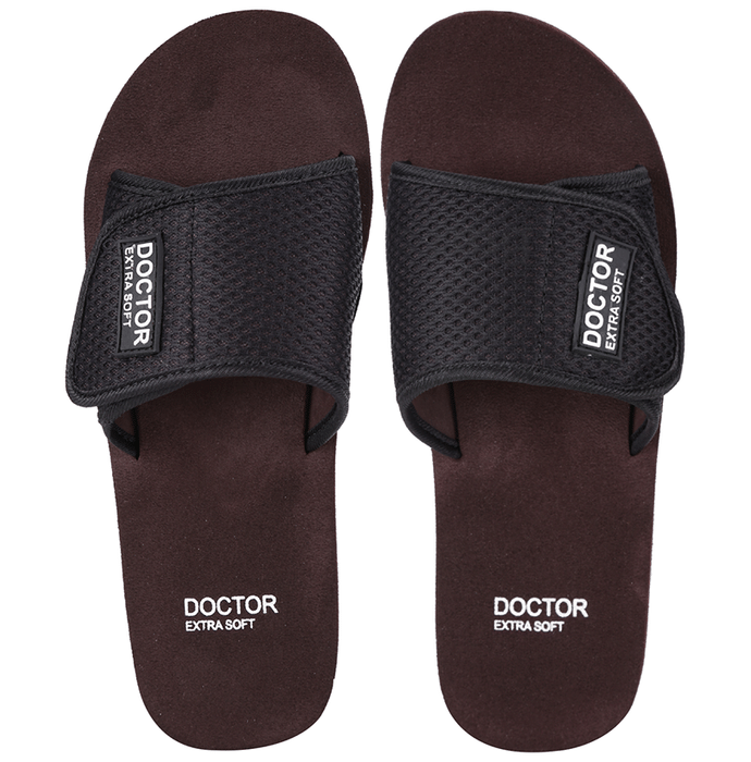Doctor Extra Soft D25 Ortho Care Orthopedic and Diabetic Comfortable Doctor Flip-Flop Slippers for Men Brown 7