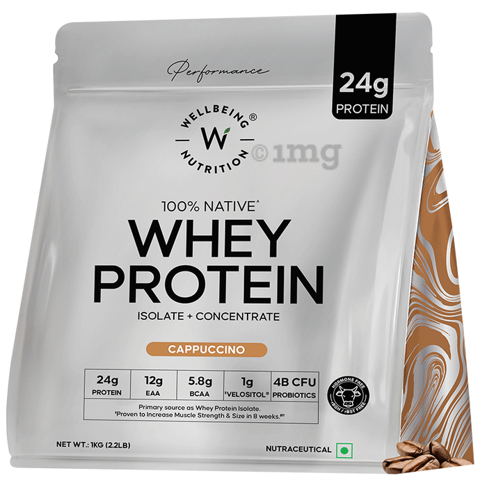 Wellbeing Nutrition 100% Native Whey Protein Isolate+Concentrate Cappuccino
