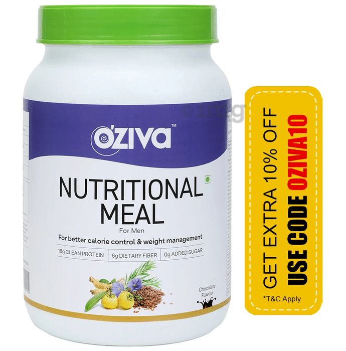 Oziva Nutritional Meal for Men for Better Calorie Control & Weight Management Chocolate