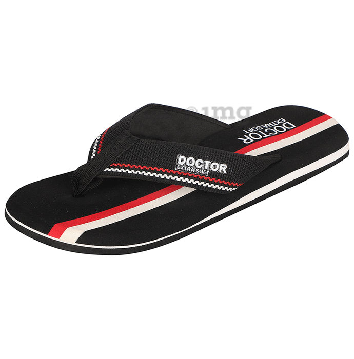 Doctor Extra Soft D33 Care Orthopaedic and Diabetic Super Fit Comfort Doctor Slipper for Men Black 12