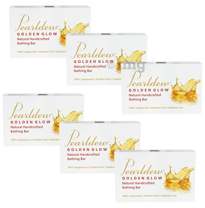 Pearldew Golden Glow Natural Handcrafted Bathing Bar (75gm Each)