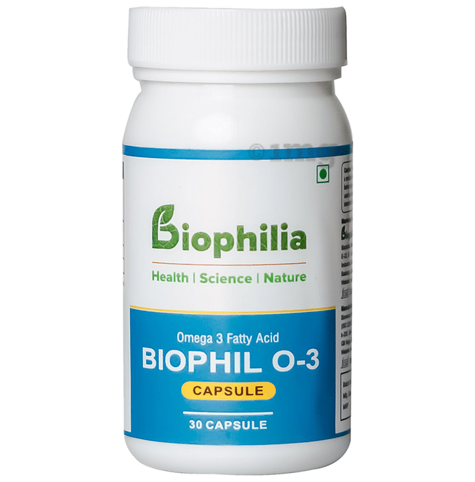 Biophilia Biophil O-3 with Omega 3 Fatty Acid for Skin Health & Anxiety Relief | Capsule