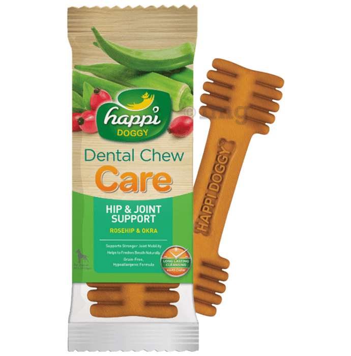 Heads Up For Tails Happi Doggy Dental Chew Care Hip & Joint Support Rosehip & Okra