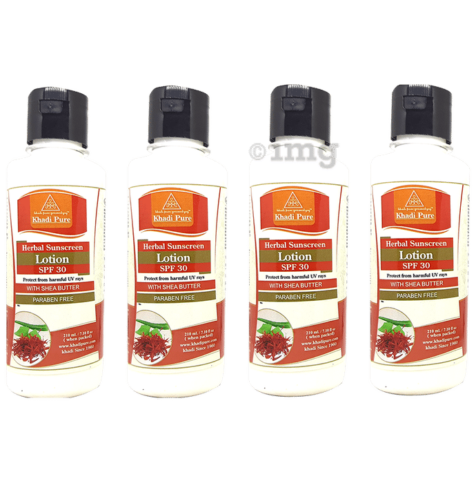 Khadi Pure Herbal Sunscreen Lotion SPF 30 (210ml Each)