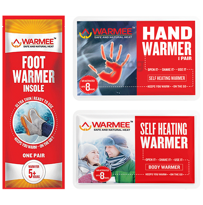 Warmee Combo Pack of Hand Warmer(1) , Body Warmer(2) and Foot Warmer Insole(1)