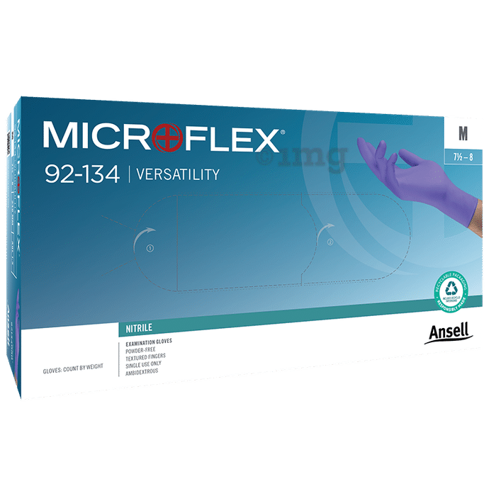 Ansell Microflex 92-134 Versatility Multipurpose Nitrile Examination Glove Large