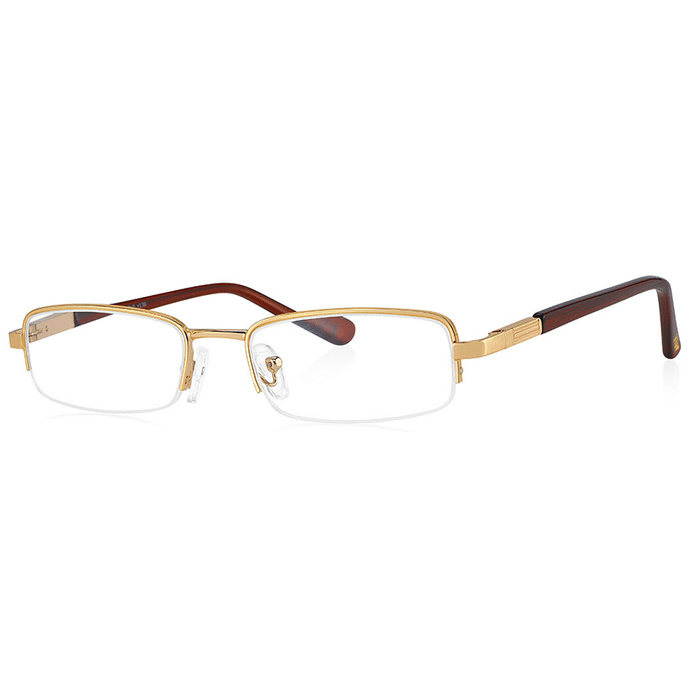 Klar Eye K 1011 Half Rim Rectangle Reading Glasses for Men and Women Rose Gold Optical Power +3