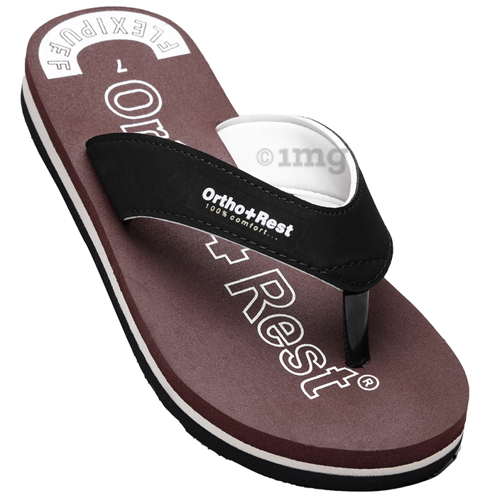 Ortho + Rest Men Slipper Orthopedic Super Soft, Lightweight and Comfortable Flip Flops for Home Daily Use Maroon 6