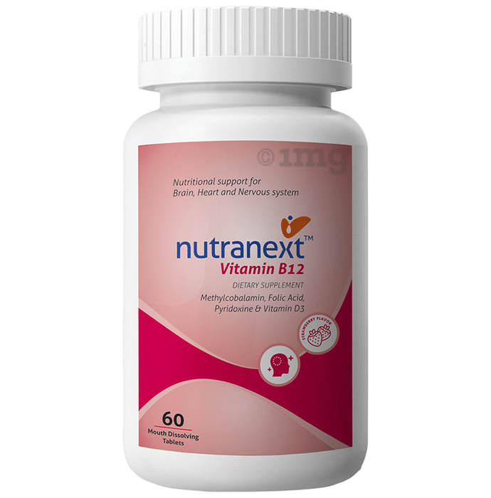 Nutranext Vitamin B12 (Methycobalamin) Tablet for Brain, Heart & Nervous System Strawberry