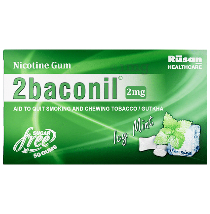 2baconil 2mg Nicotine Chewing Gum | Sugar-Free | Flavour Ice Mint