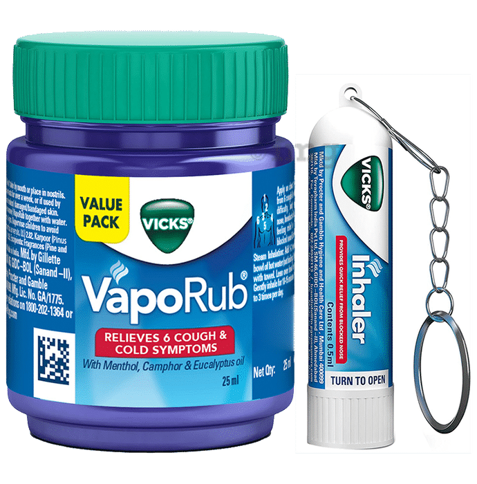 Vicks Combo Pack of Vaporub (25ml) & Inhaler (0.5ml)