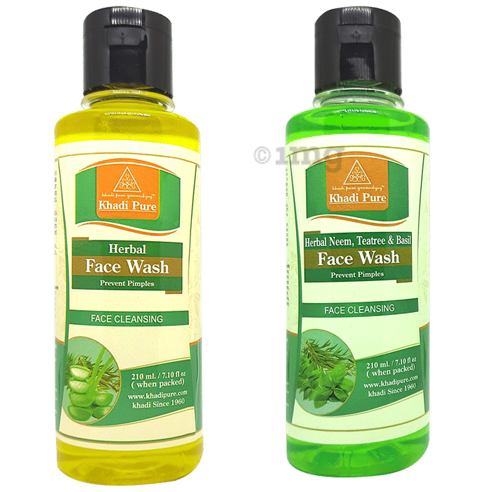 Khadi Pure Combo Pack of Herbal Face Wash & Herbal Neem, Tea Tree