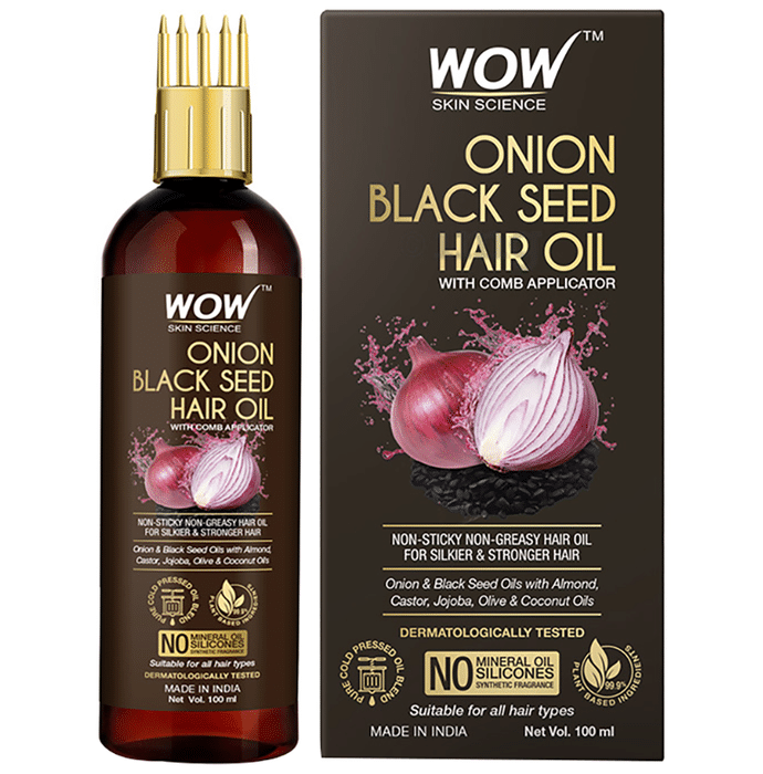 WOW Skin Science Onion Black Seed Hair Oil with Comb Applicator: Buy ...