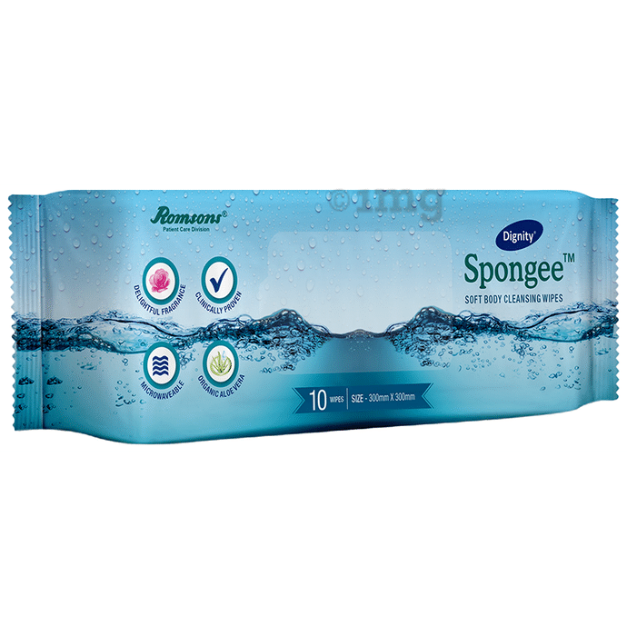 Dignity Spongee Soft Body Cleansing Wipes (10 Each) 300mm x 300mm
