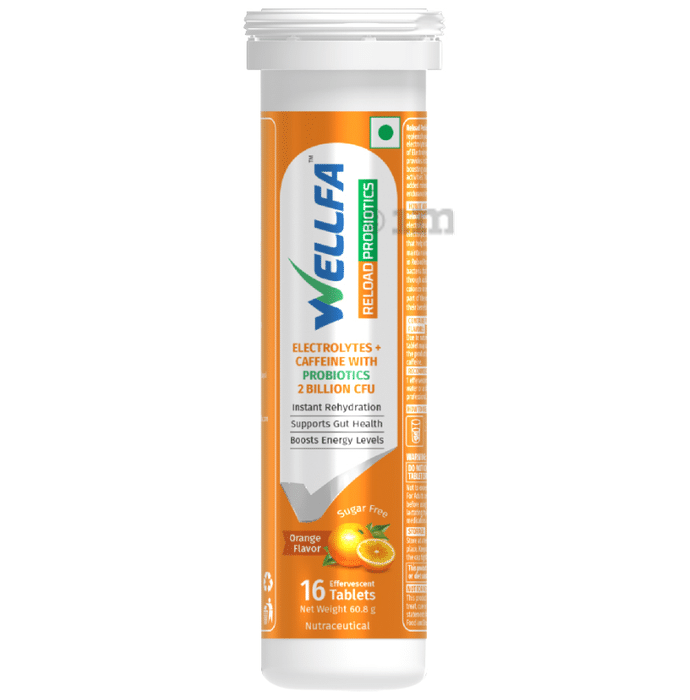 Wellfa Reload Probiotics Effervescent Tablet Orange Sugar Free