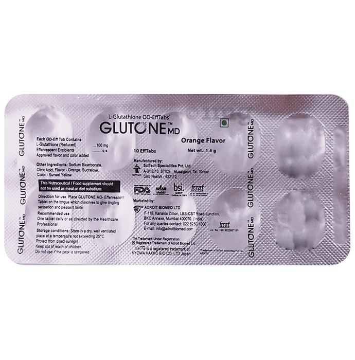 Glutone MD Effervescent Tablet (10 Each) Orange