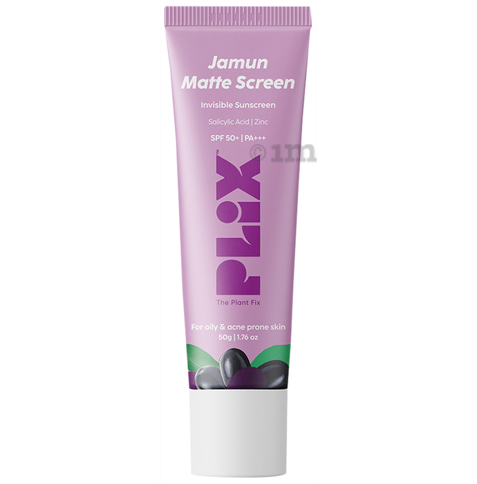 Plix Jamun Matte Screen Invisible Sunscreen for Oily and Acne Prone Skin  SPF 50+  PA+++