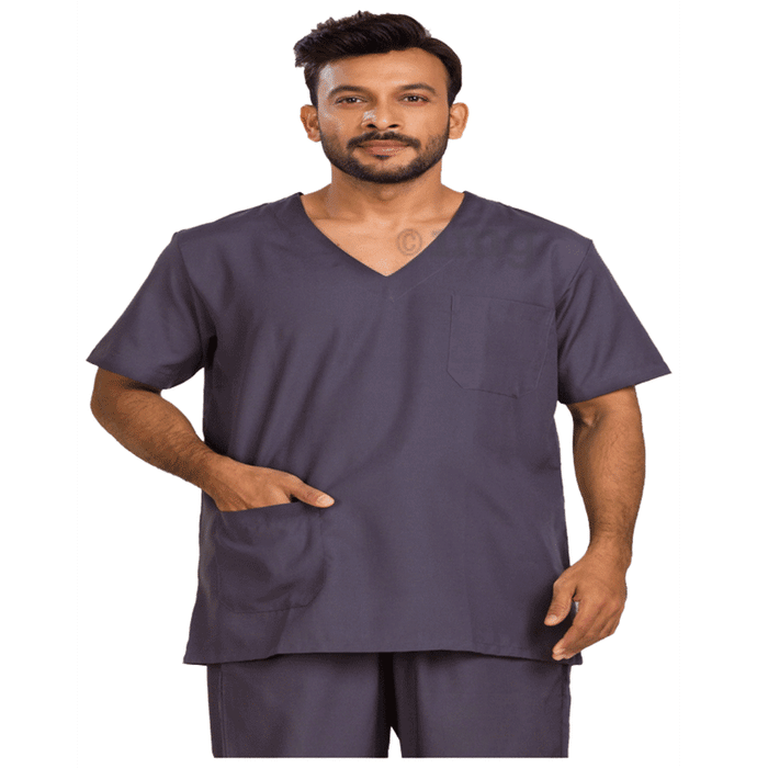 Agarwals Unisex Grey V-Neck Scrub Suit Top and Bottom Uniform Ideal  Medium