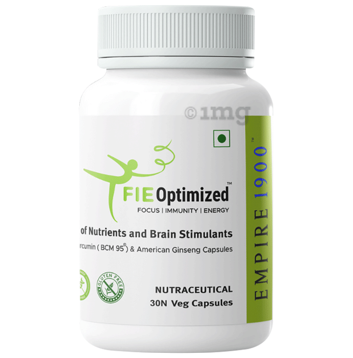 EMPIRE 1900 FIE Optimized|Focus, Immunity & Energy|BCM-95|Natural Energy Booster| Vegetarian Capsule