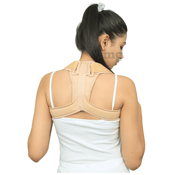 Bos Medicare Surgical Back Shoulder Posture Corrector Adjustable Clavicle Brace Support Belt Extra Large Beige