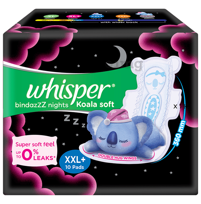 Whisper Koala Soft Bindazzz Nights Pads | Size XXL+