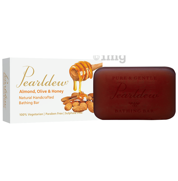 Pearldew Almond, Olive & Honey Natural Handcrafted Bathing Bar (75gm Each)