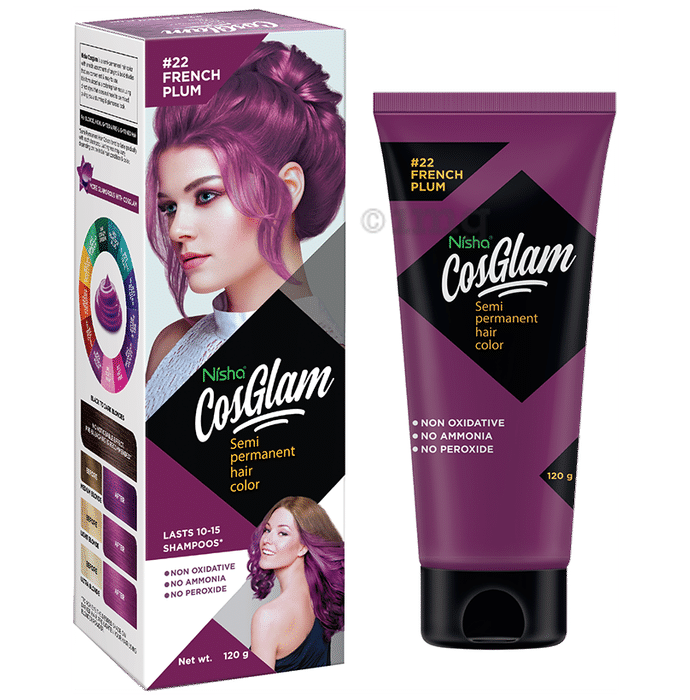 Nisha Cosglam Semi Permanent Hair Color French Plum
