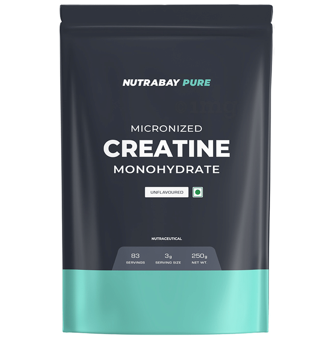 Nutrabay Creatine Monohydrate Amino Acid | Powder for Strength & Absorption | No Added Sugar | Unflavoured