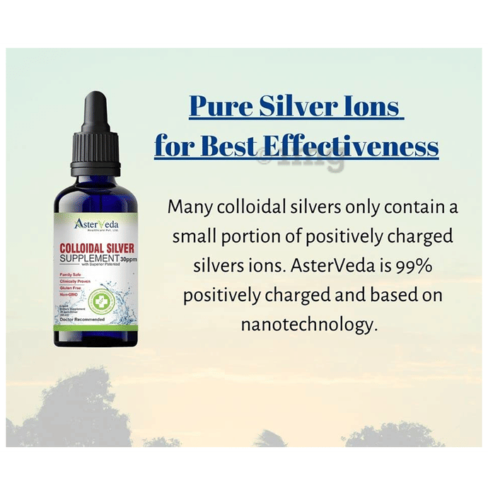 Asterveda Nano Colloidal Silver Supplement 30ppm: Buy bottle ...