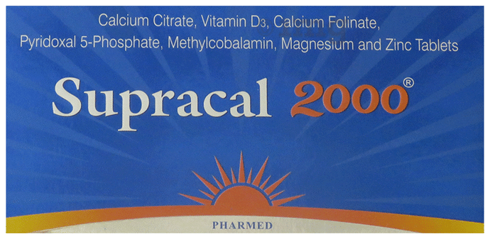 Supracal 2000 Tablet | Calcium & Vitamin D3 for Bone & Heart Health