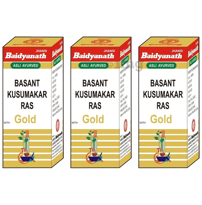 Baidyanath (Jhansi) Basant Kusumakar Ras with Gold Tablets (10 Each)