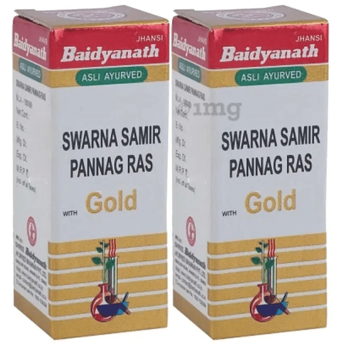 Baidyanath (Jhansi) Swarna Samir Pannag Ras with Gold Powder (1gm Each)